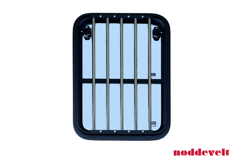 Halfzakkend Raam - Rond - 450x600 met tralies