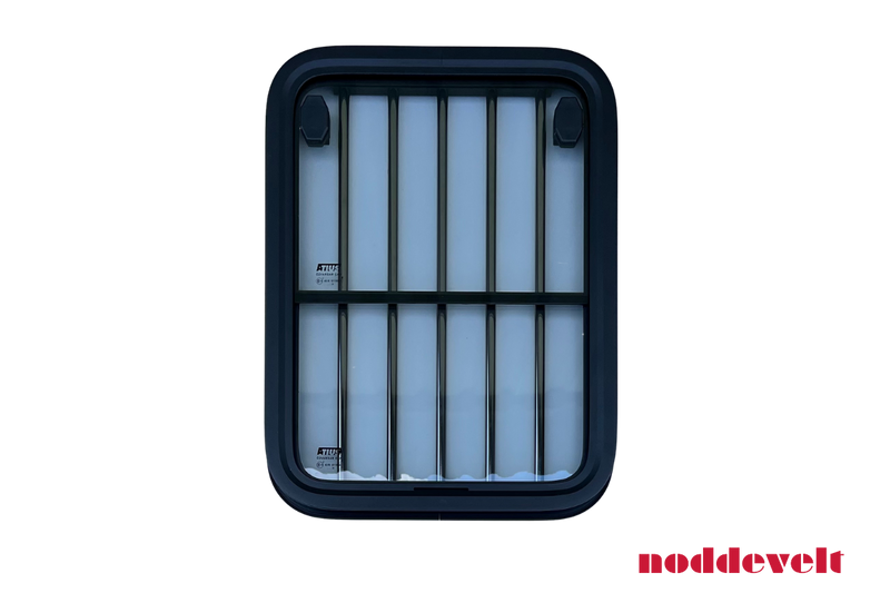 Halfzakkend Raam - Rond - 450x600 met tralies